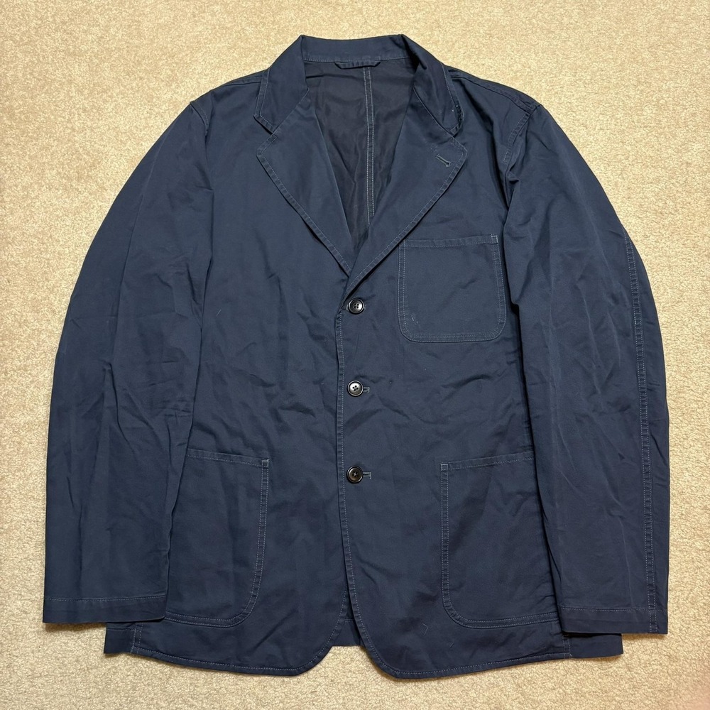 Buck Mason Carry On Jacket Mens Large Blue Cotton Tencel Unstructured Blazer Sui